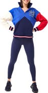 Terez Women's Terez Blue/Navy New York Yankees Classic Colorblock Quarter-Zip Sweatshirt