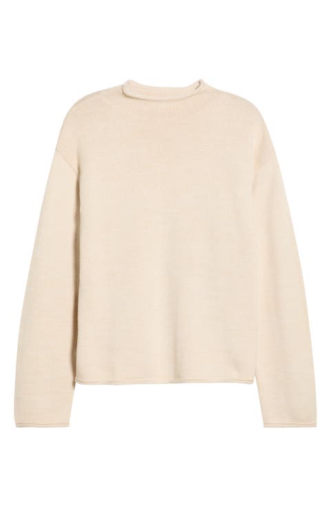 Elsie Cotton Blend Roll Edge Sweater
