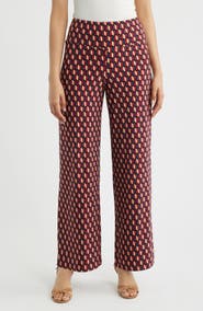 Anne Klein Geo Print Wide Leg Pants
