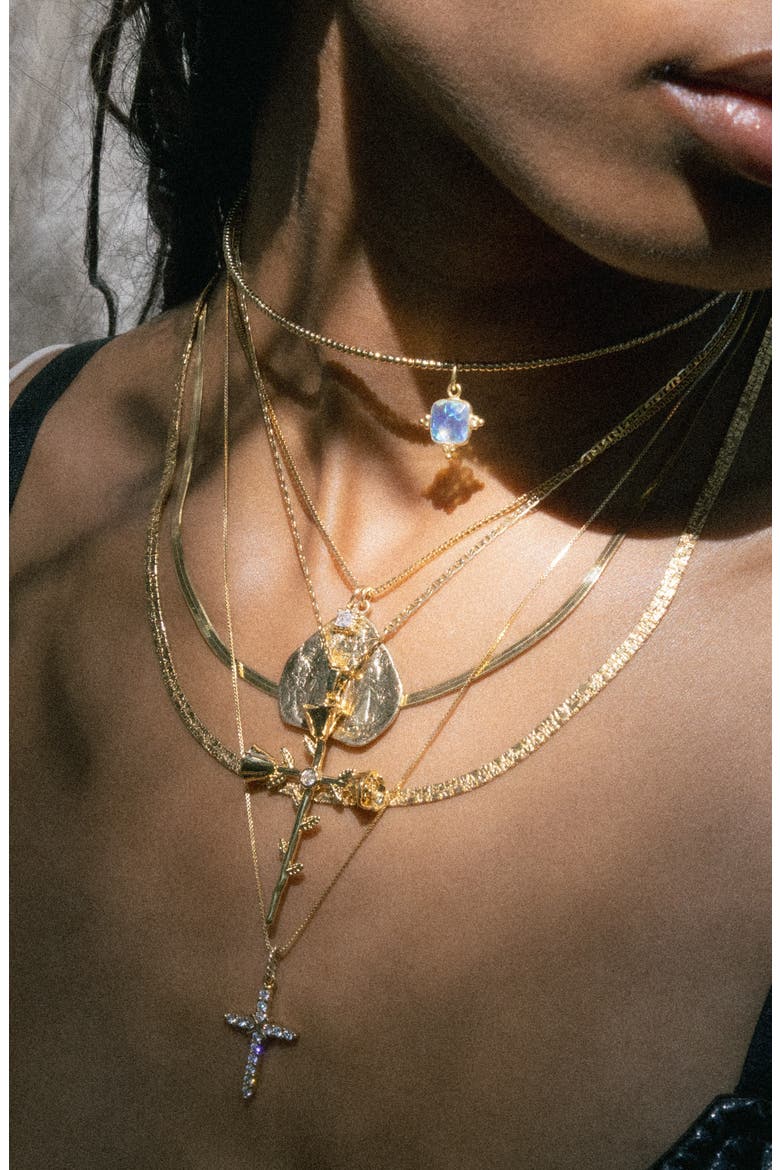 Fire Sky Pendant Collar Necklace, Alternate, color, GOLD