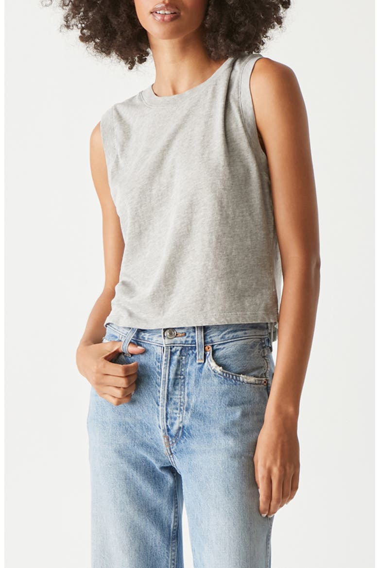 Johnnie Crewneck Cotton Tank, Main, color, HEATHER GREY