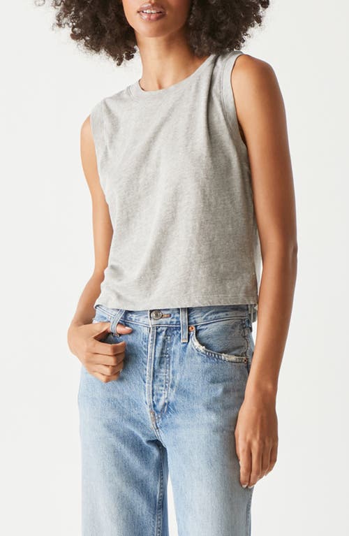 Michael Stars Johnnie Cropped Crew Neck Tank In Heather Grey In Heather Grey