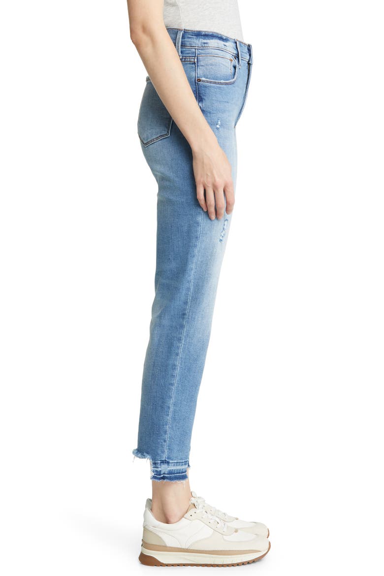 Brandon High Waist Release Hem Ankle Straight Leg Jeans, Alternate, color, LIGHT MEDIUM SANTIAGO