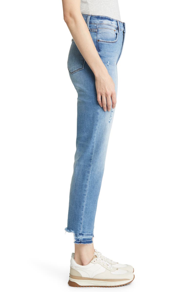Whetherly Brandon High Waist Release Hem Ankle Straight Leg Jeans, Alternate, color,