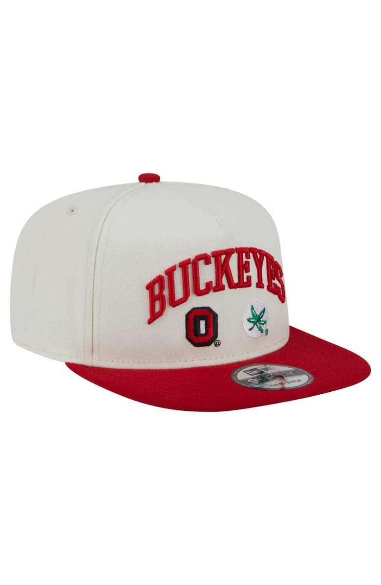 New Era Men's New Era White Ohio State Buckeyes Collegiate 9FIFTY A-Frame Snapback Hat, Alternate, color,