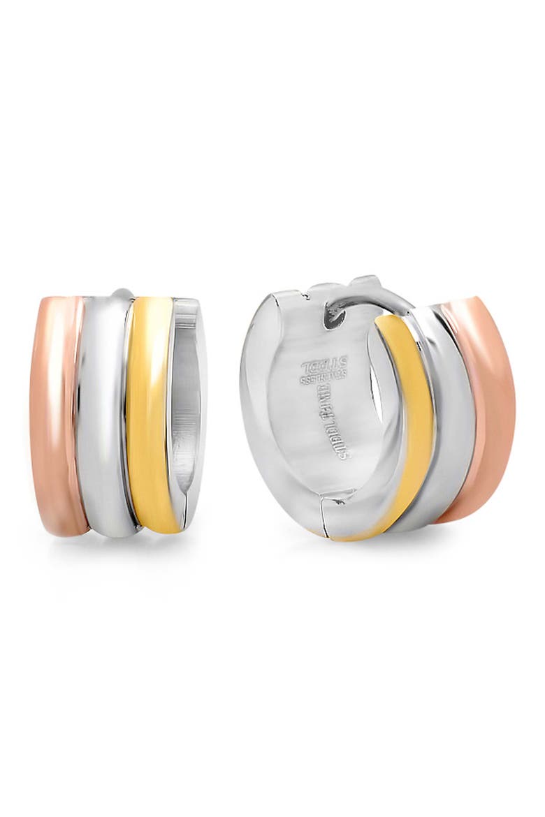 Tricolor Huggie Hoop Earrings, Main, color, MULTI