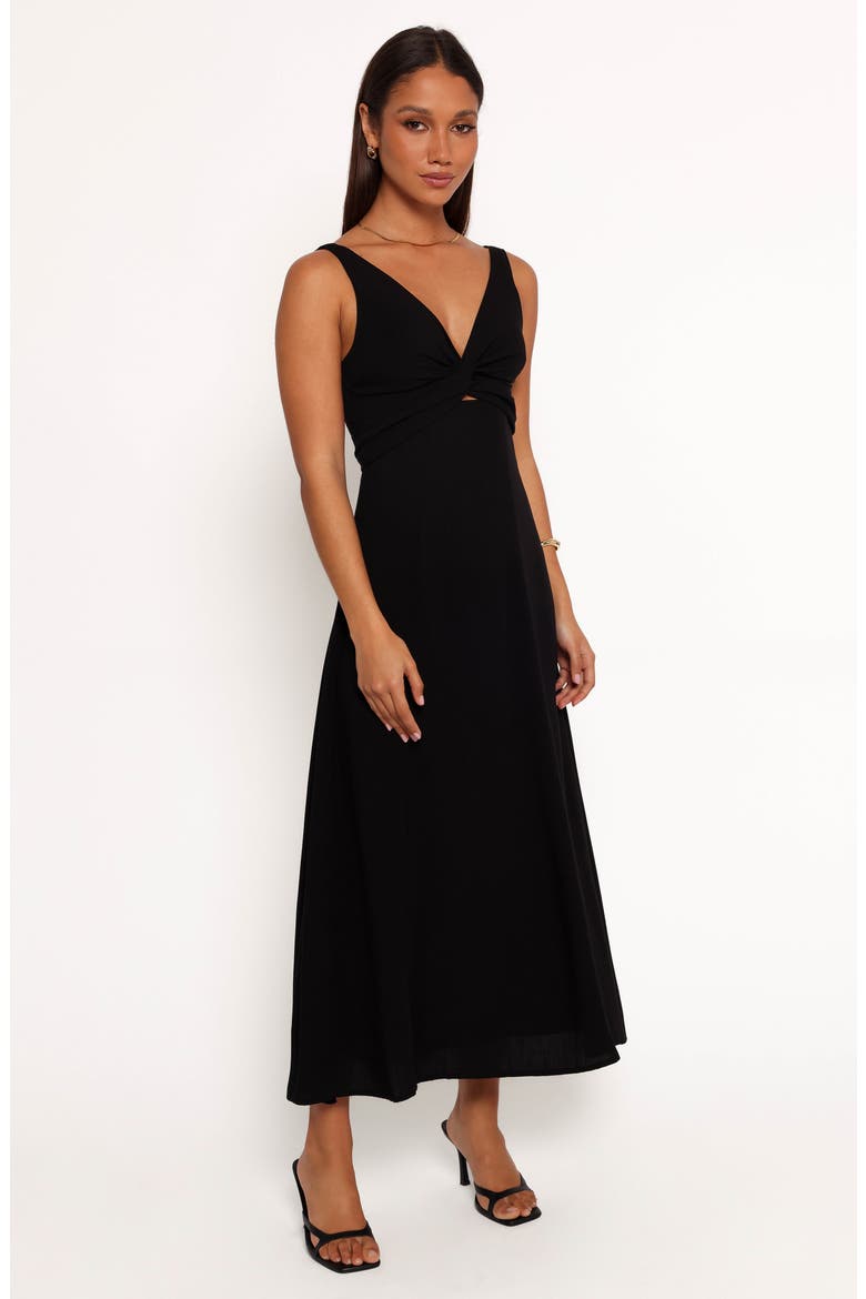 Archer Sleeveless Fit & Flare Midi Dress, Alternate, color, BLACK