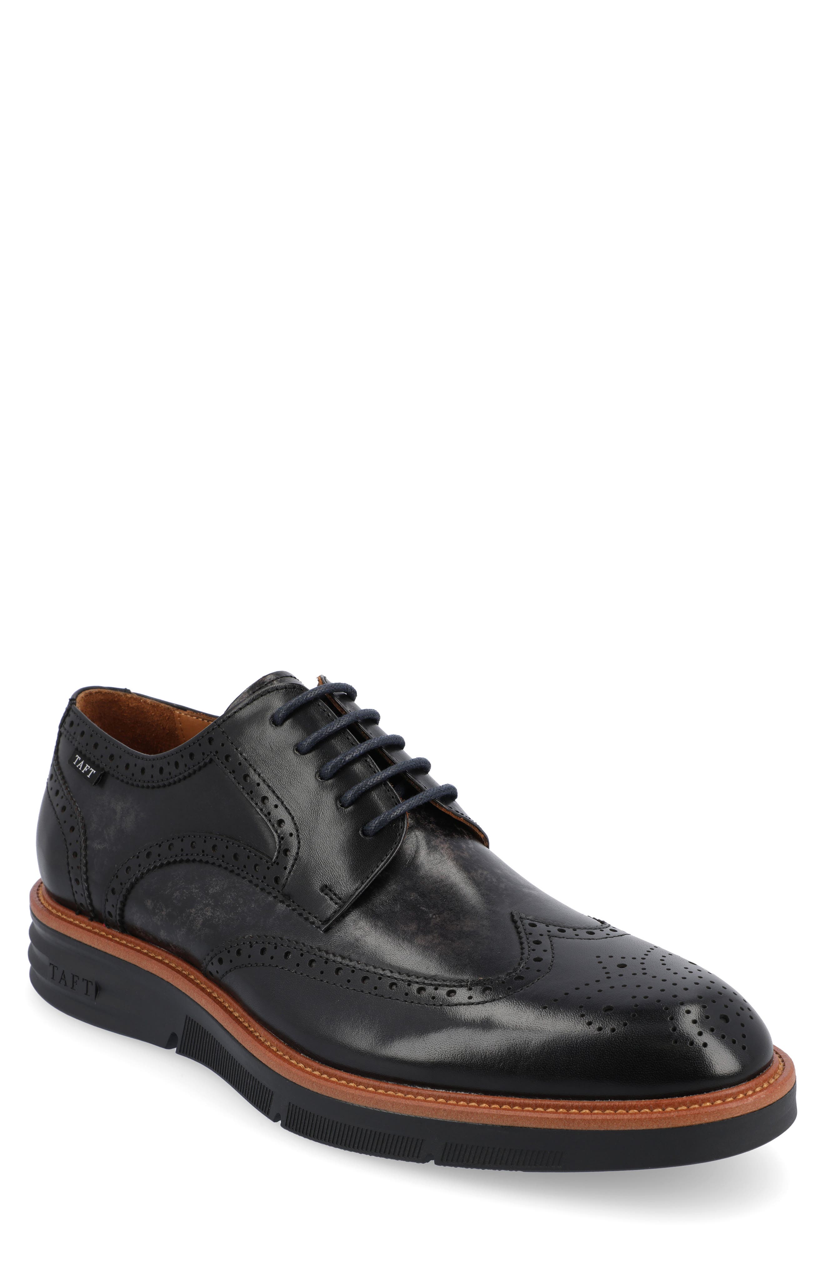 TAFT Leather Wingtip Derby, Main, color, 