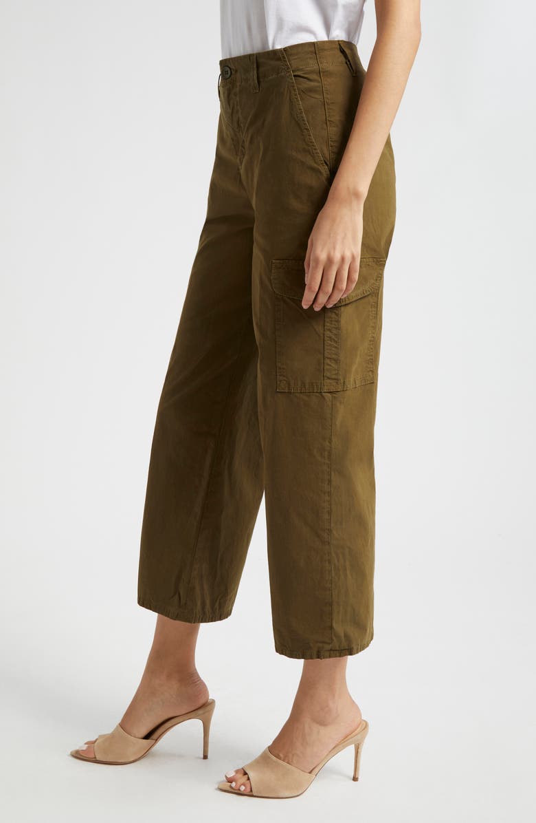 L'AGENCE Zoella Stretch Cotton Crop Cargo Pants, Alternate, color, British Khaki