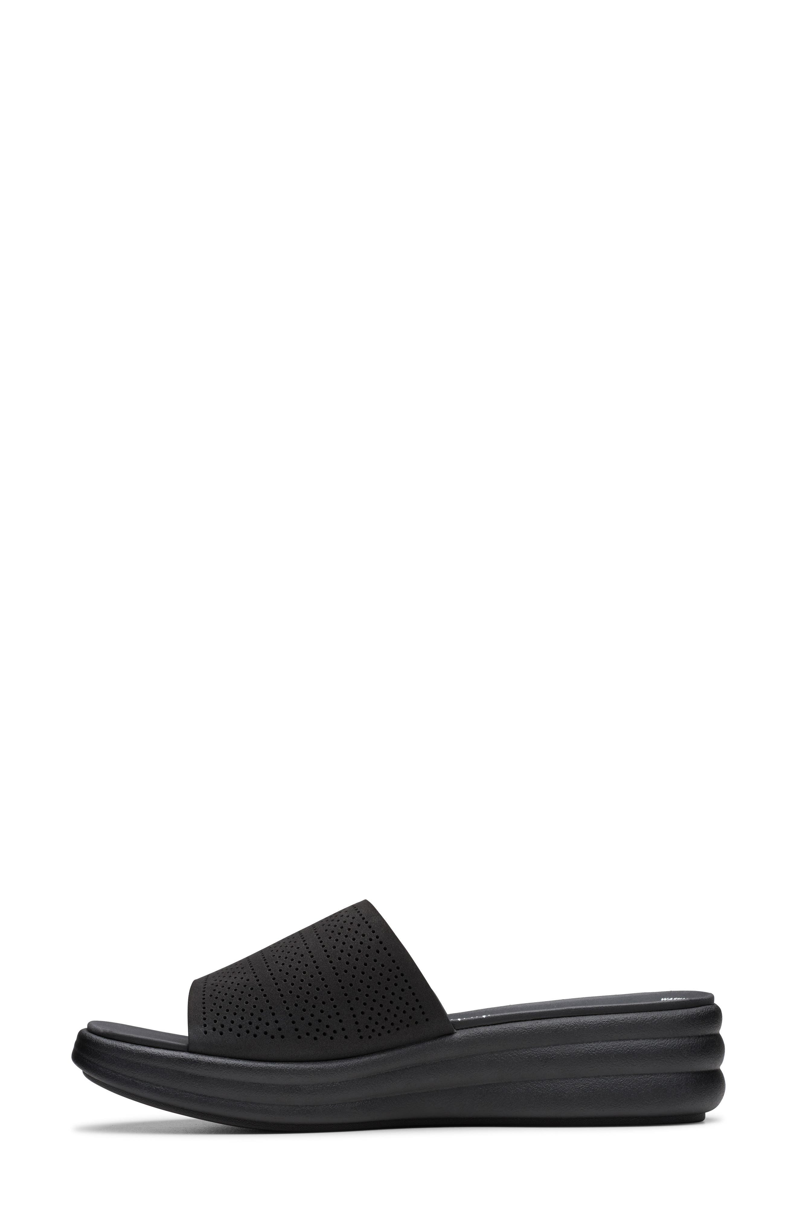 Clarks<sup>®</sup> Drift Twist Wedge Slide Sandal, Alternate, color, Black