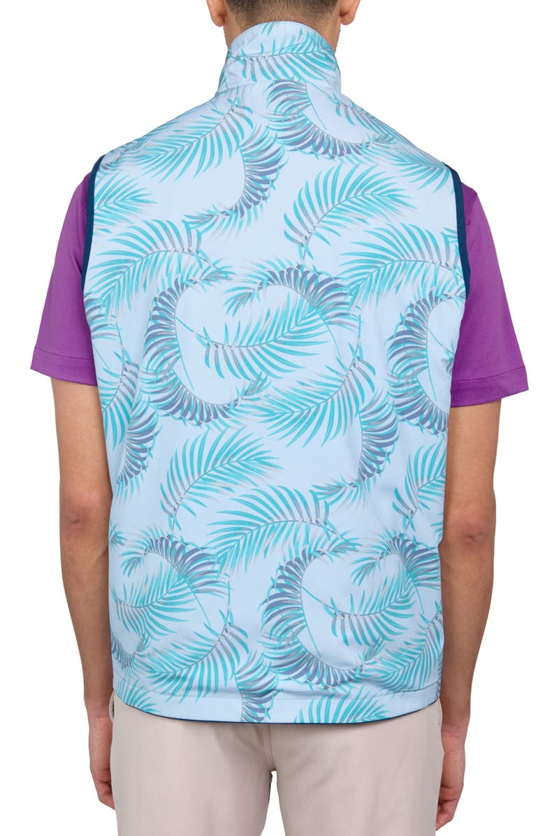 CONSTRUCT Regular Fit Leaf Print Recycled Performance Reversible Vest, Alternate, color, Navy