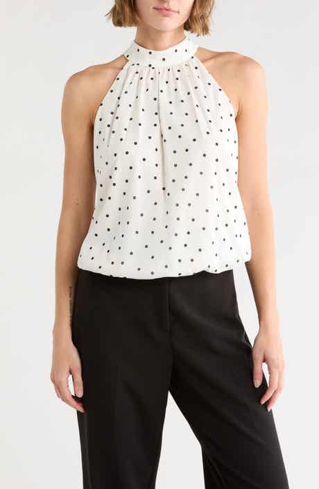 Alice + Olivia Maris Halter Neck Stretch Silk Top