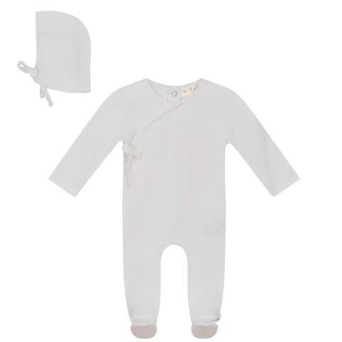 Knitted Wrap Romper with Bonnet (Baby)