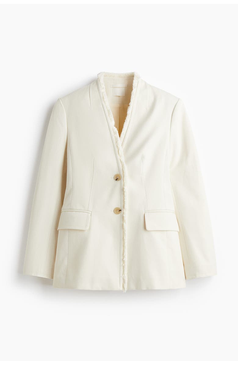 H&M Frayed Blazer, Main, color, White
