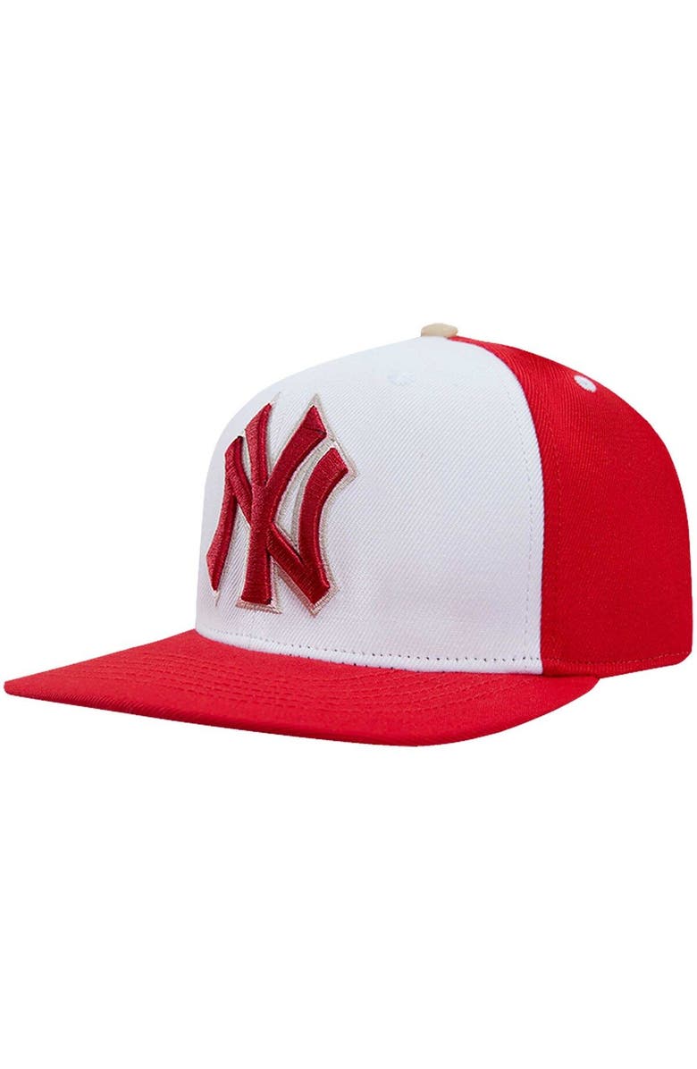 PRO STANDARD Men's Pro Standard White/Red New York Yankees Strawberry Ice Cream Drip Snapback Hat, Alternate, color,