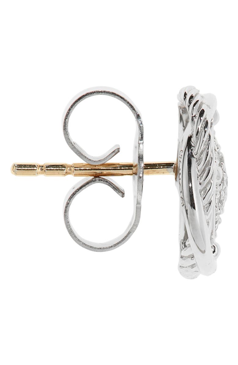 David Yurman Infinity Pavé Diamond Stud Earrings, Alternate, color,