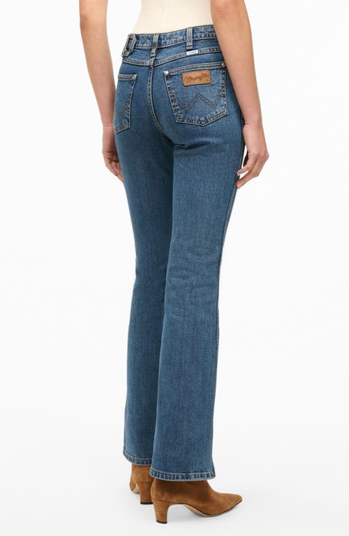 Staud X Wrangler The Cropped Indigo Wash Bootcut Jean In Indigo Wash