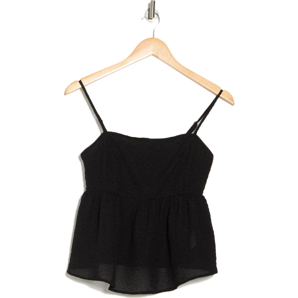 Elodie Textured Peplum Camisole In Black