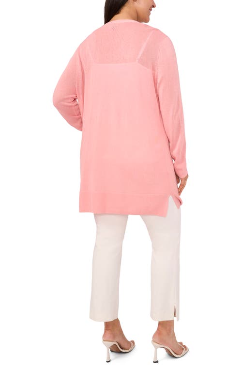 Halogenr Halogen(r) Side Slit Linen Blend Cardigan In Bridal Rose