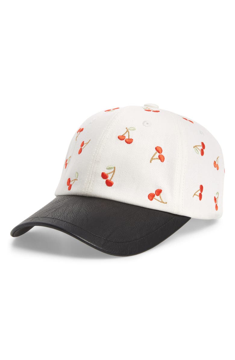 SWEAT ACTIVE Embroidered Cherries Baseball Cap, Main, color, 