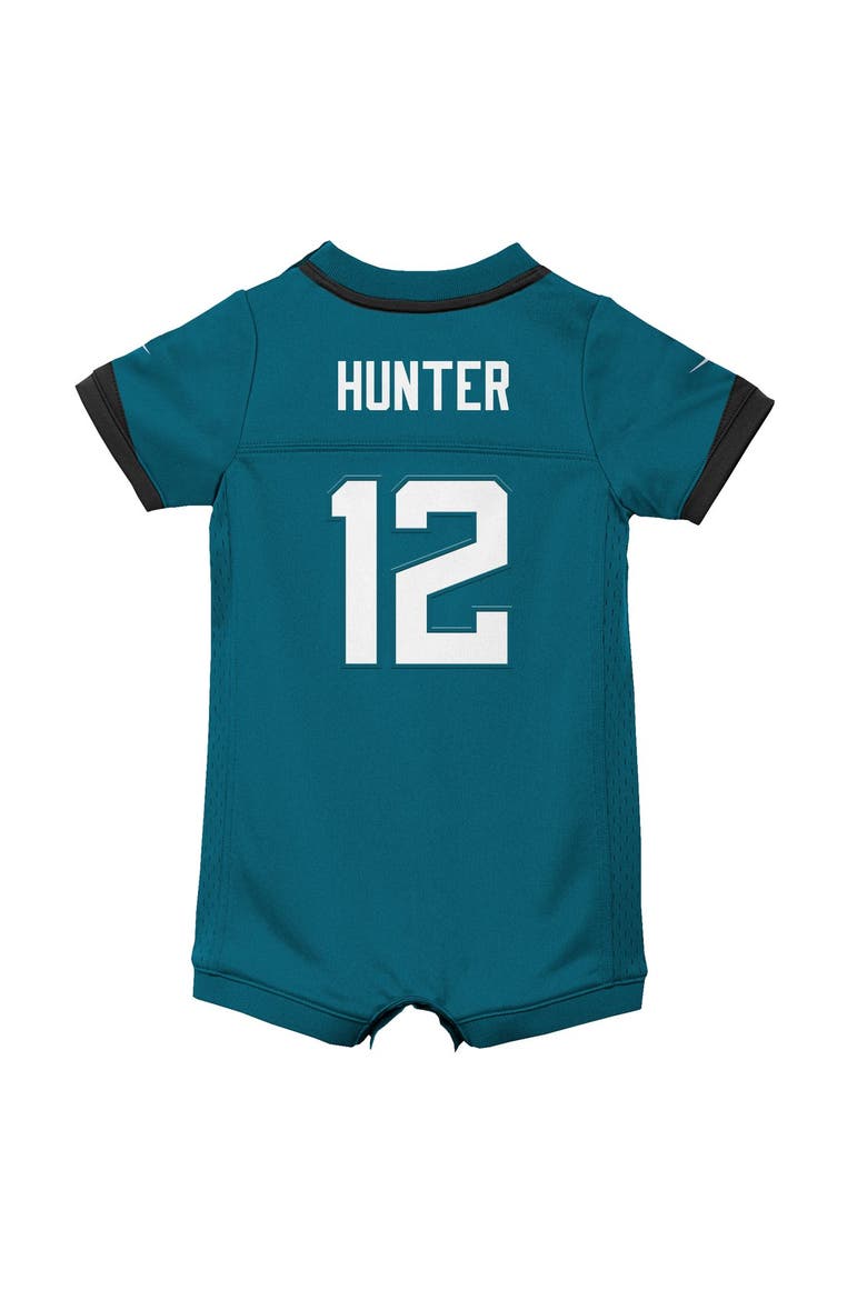 Newborn Nike Travis Hunter Teal Jacksonville Jaguars Romper Game Jersey, Alternate, color, Teal