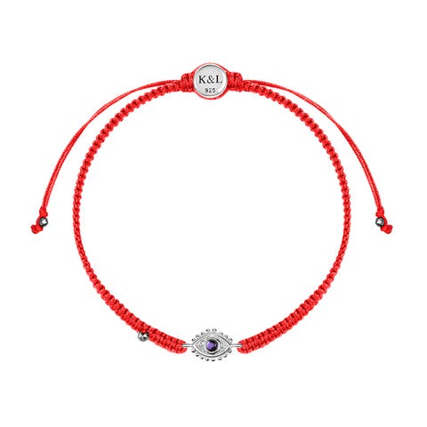 Beat Anxiety - Red String Amethyst Evil Eye Charm Bracelet