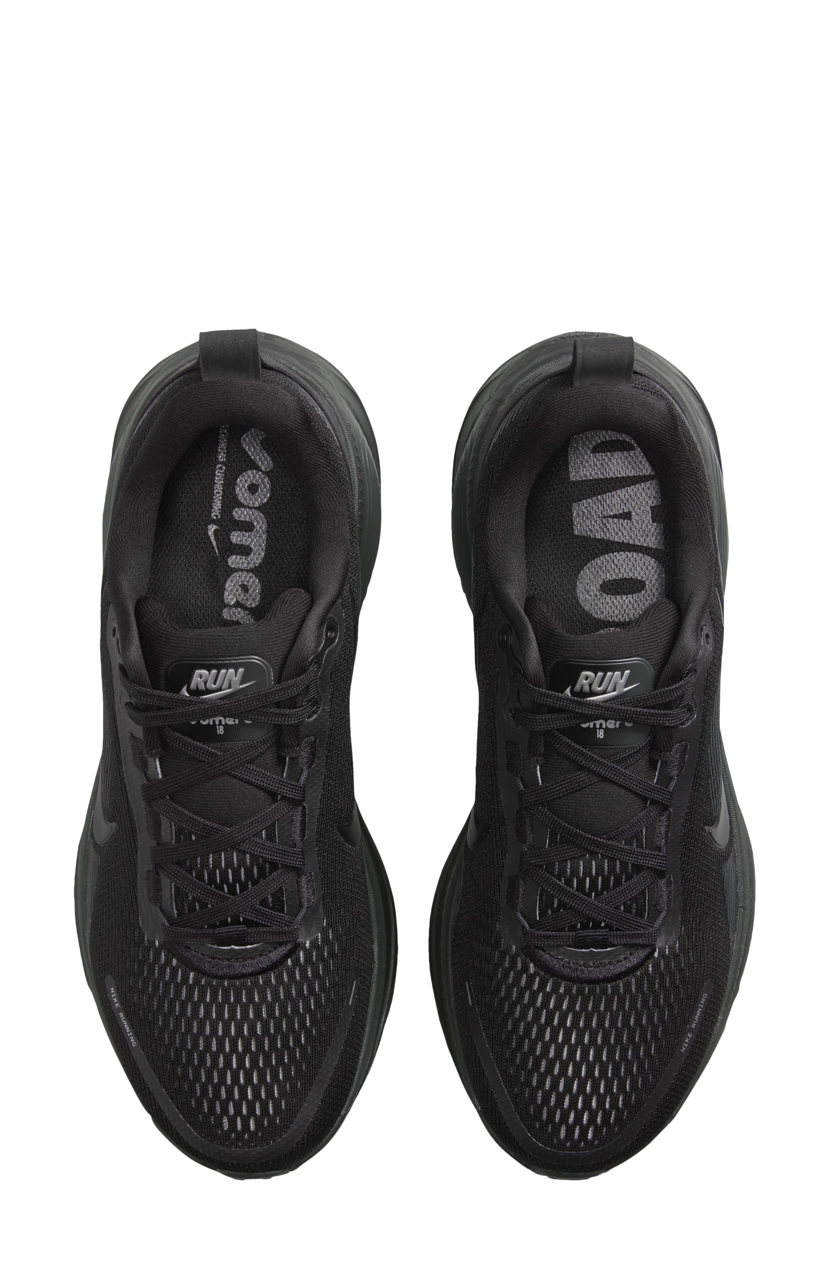 Vomero 18 Running Shoe, Alternate, color, BLACK/ DARK GREY/ BLACK