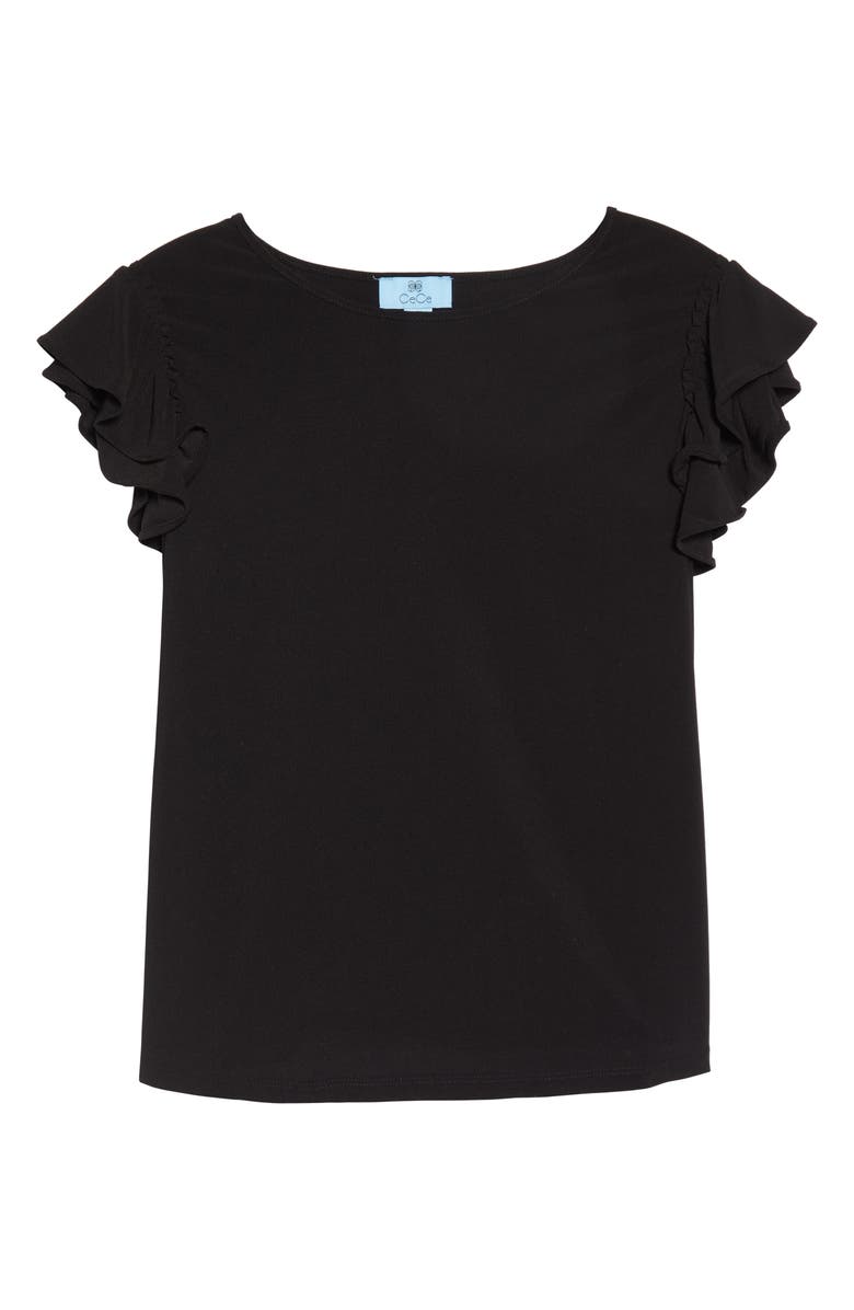 CeCe Double Ruffle Knit Top, Alternate, color, 