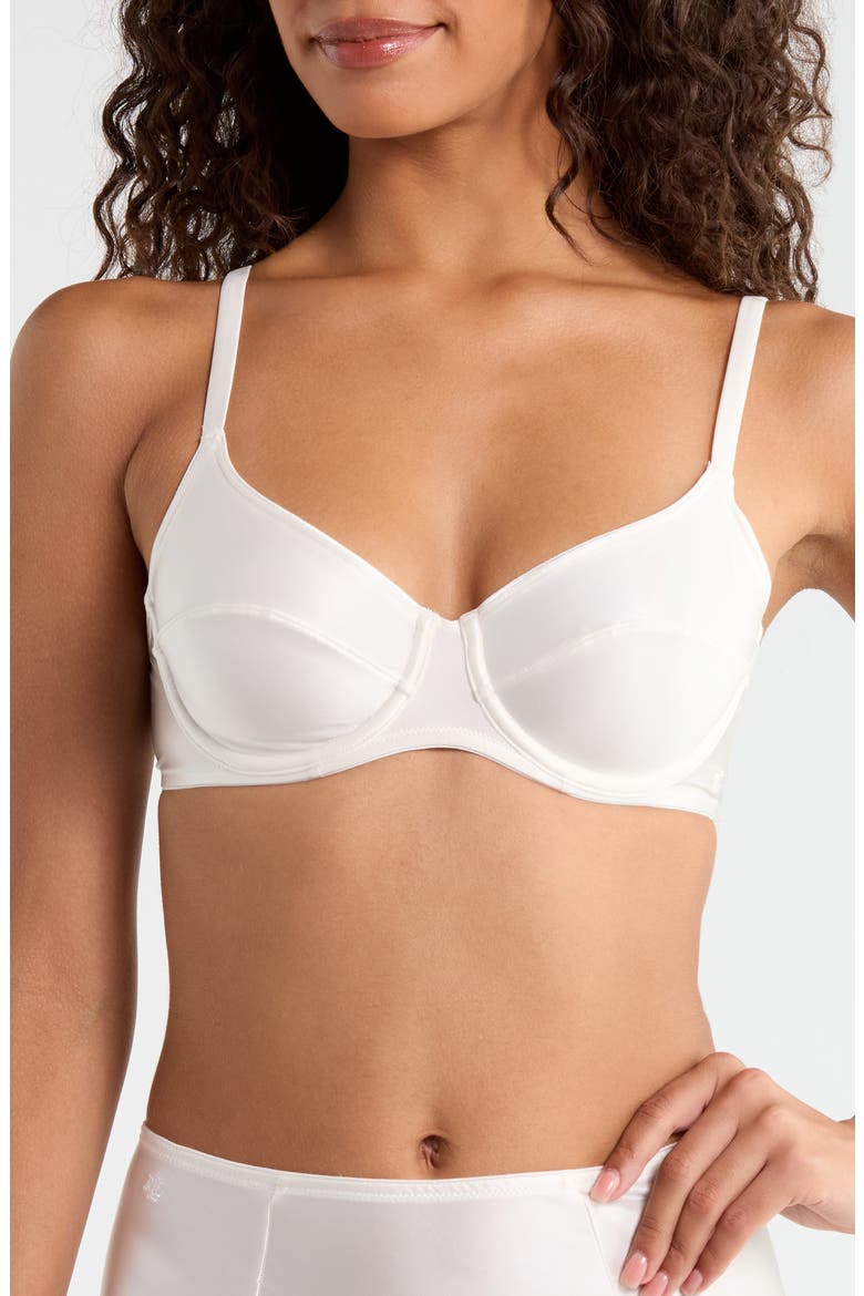Satin Underwire Bra, Main, color, IVORY