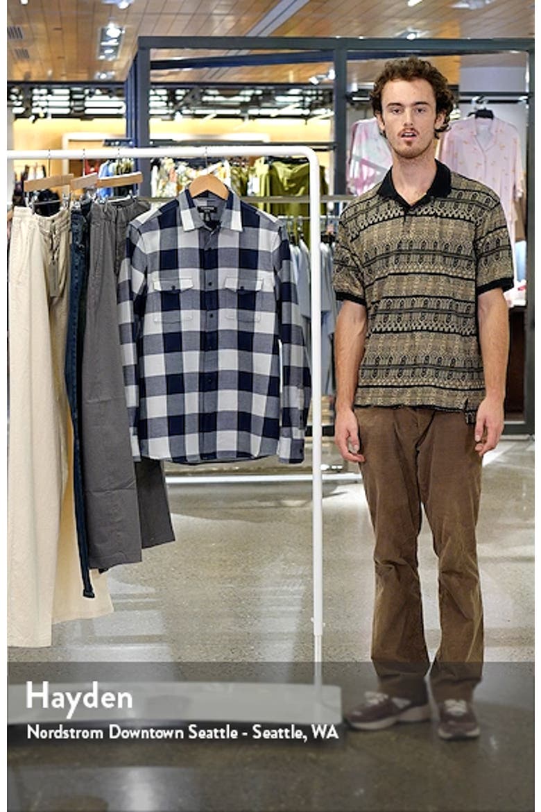 Trim Fit Buffalo Check Snap-Up Shirt Jacket video