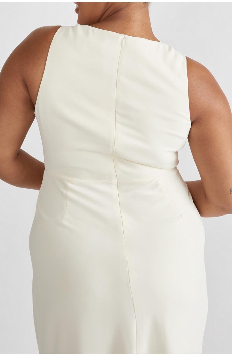 Six Stories Cowl Front Crepe Bridesmaid Dress, Alternate, color, Almond