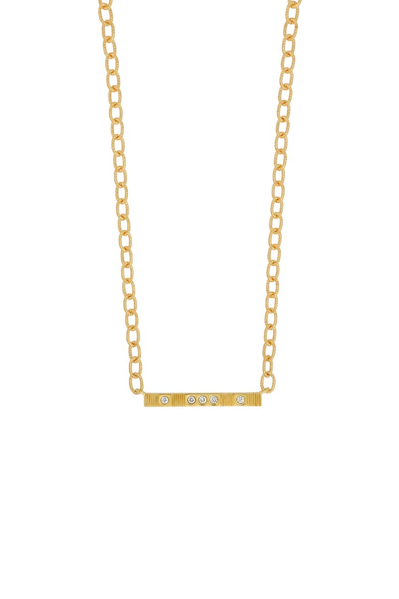 Cleo Diamond Bar Pendant Necklace, Main, color, 18K YELLOW GOLD