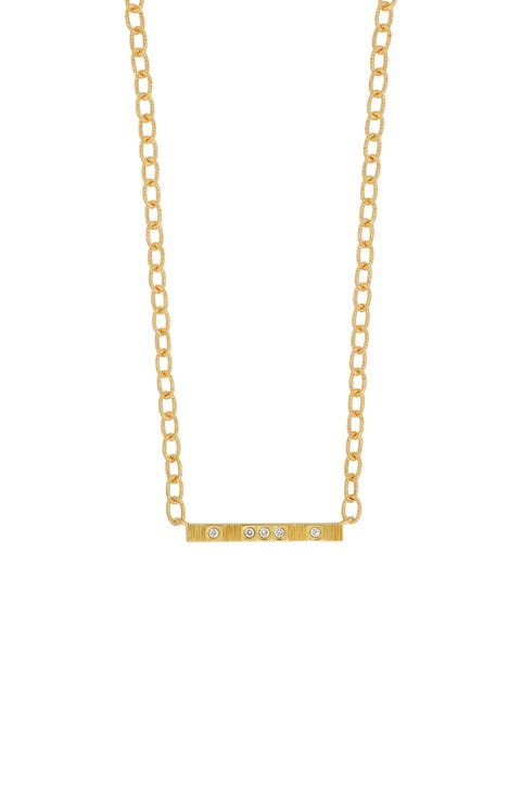 Cleo Diamond Bar Pendant Necklace