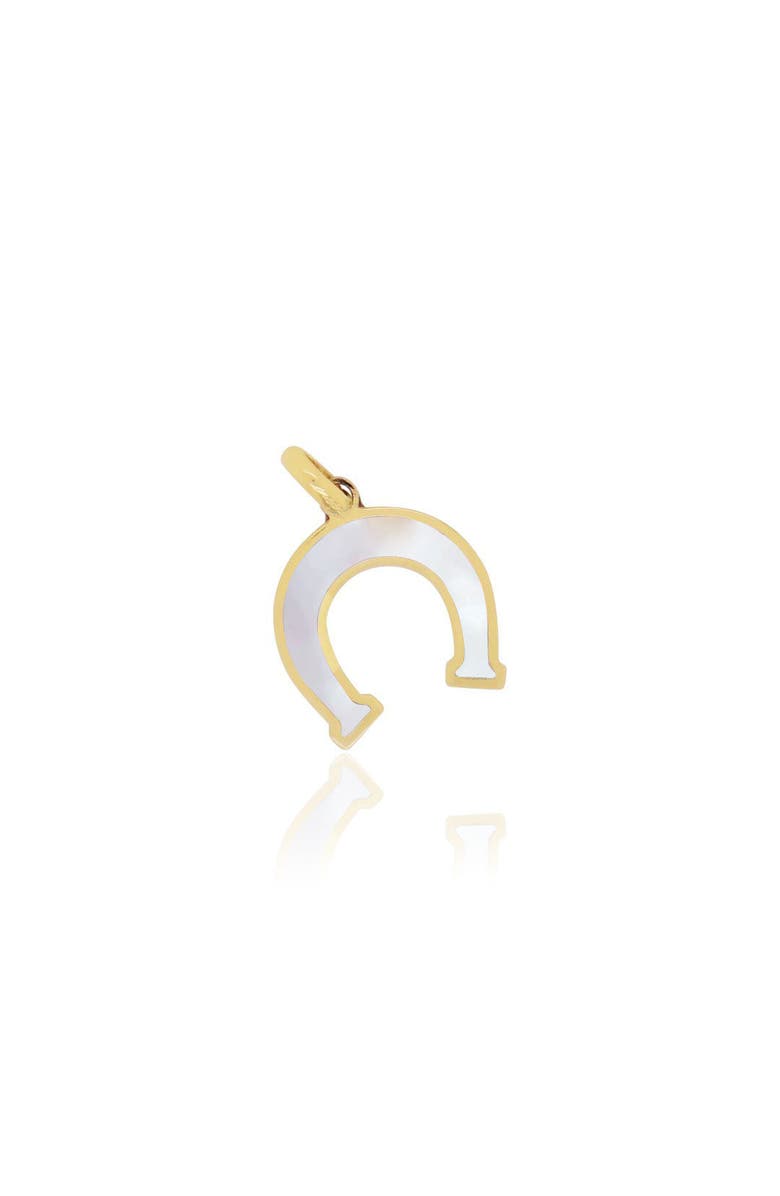 The Lovery Fine Jewelry Mother of Pearl Horseshoe Charm, Main, color, Mother Of Pearl