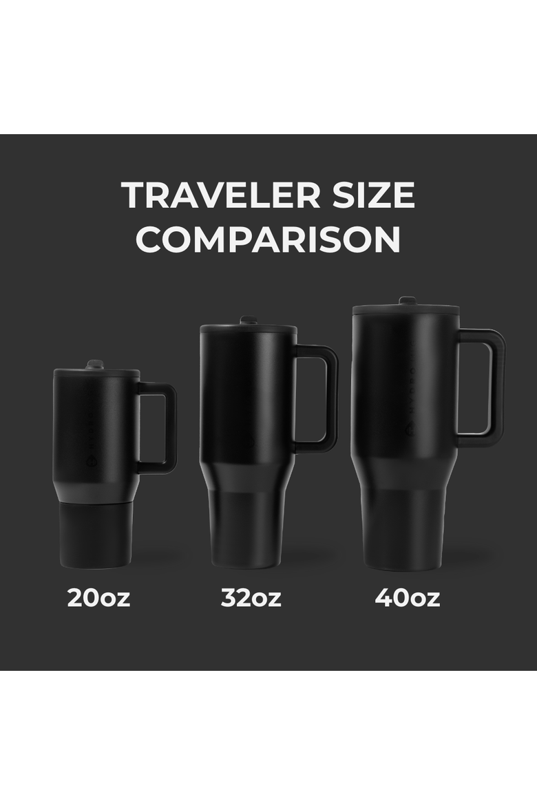 Traveler - Leakproof Insulated 40oz Water Bottle with Handle & Flip Straw, Alternate, color, Black
