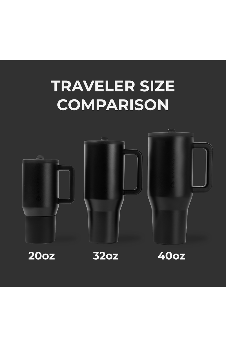 HydroJug Traveler - Leakproof Insulated 32oz Water Bottle with Handle & Flip Straw, Alternate, color, Black