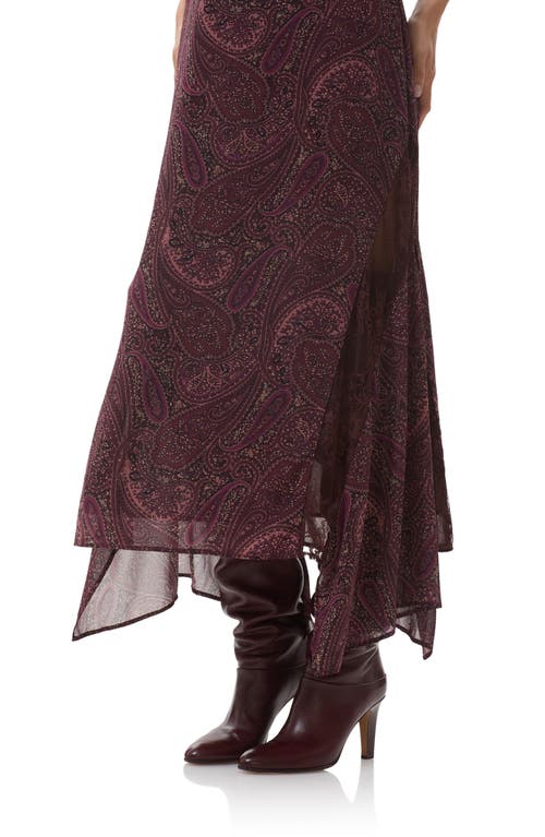 Afrm Christina Paisley Empire Waist Chiffon Maxi Dress In Brown