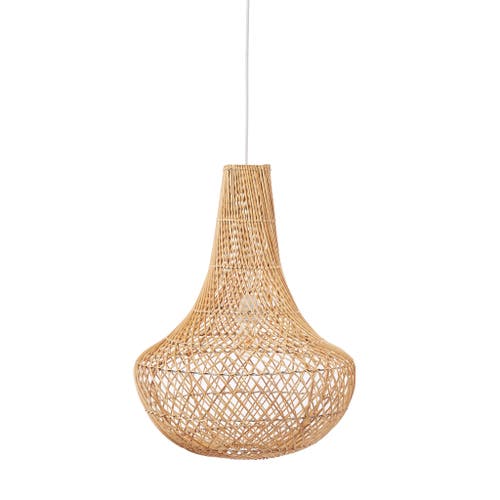 The Artisan & Company Ibiza Rattan Pendant Ceiling Light In Natural