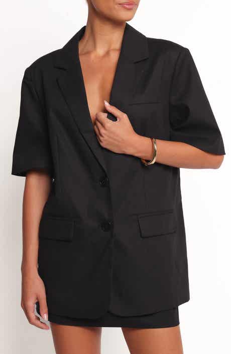 Petal & Pup Brielle Short Sleeve Cotton & Linen Blazer