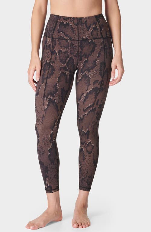 Sweaty Betty Super Soft 7/8 Yoga Leggings In Brown Python Print