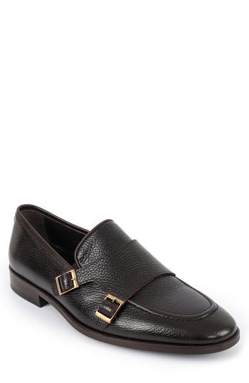 Vellapais Ledonia Double Monk Strap Loafer In Dark Brown