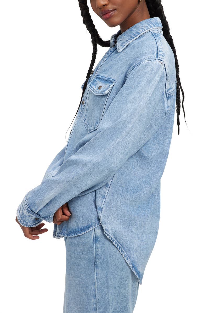 Good American Weightless Button-Up Shirt, Alternate, color,