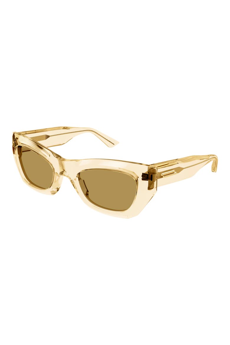 52mm Polarized Cat Eye Sunglasses, Alternate, color, YELLOW YELLOW BROWN