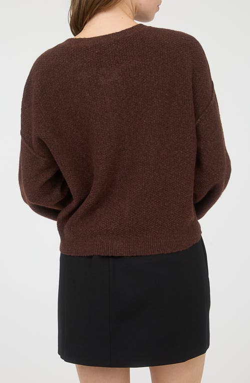 Blu Pepper Crewneck Button Down Cardigan In Brown