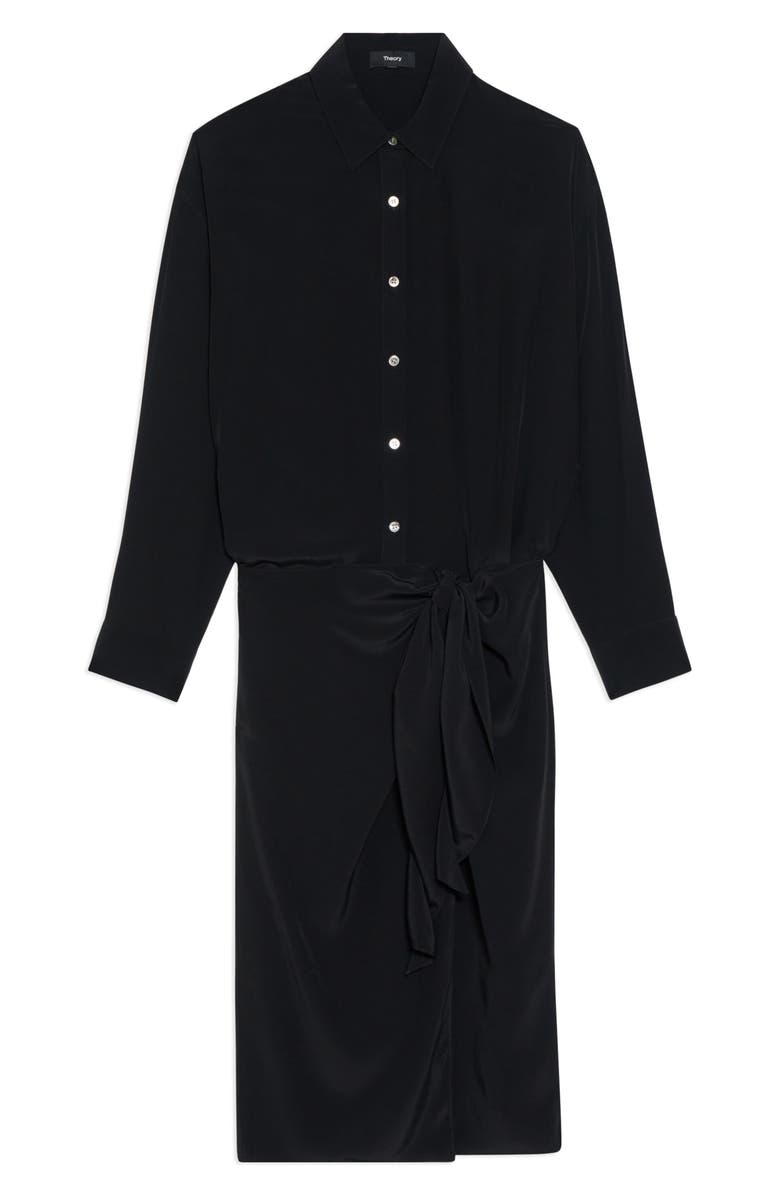 Theory Sarong Skirt Long Sleeve Shirtdress, Alternate, color, 