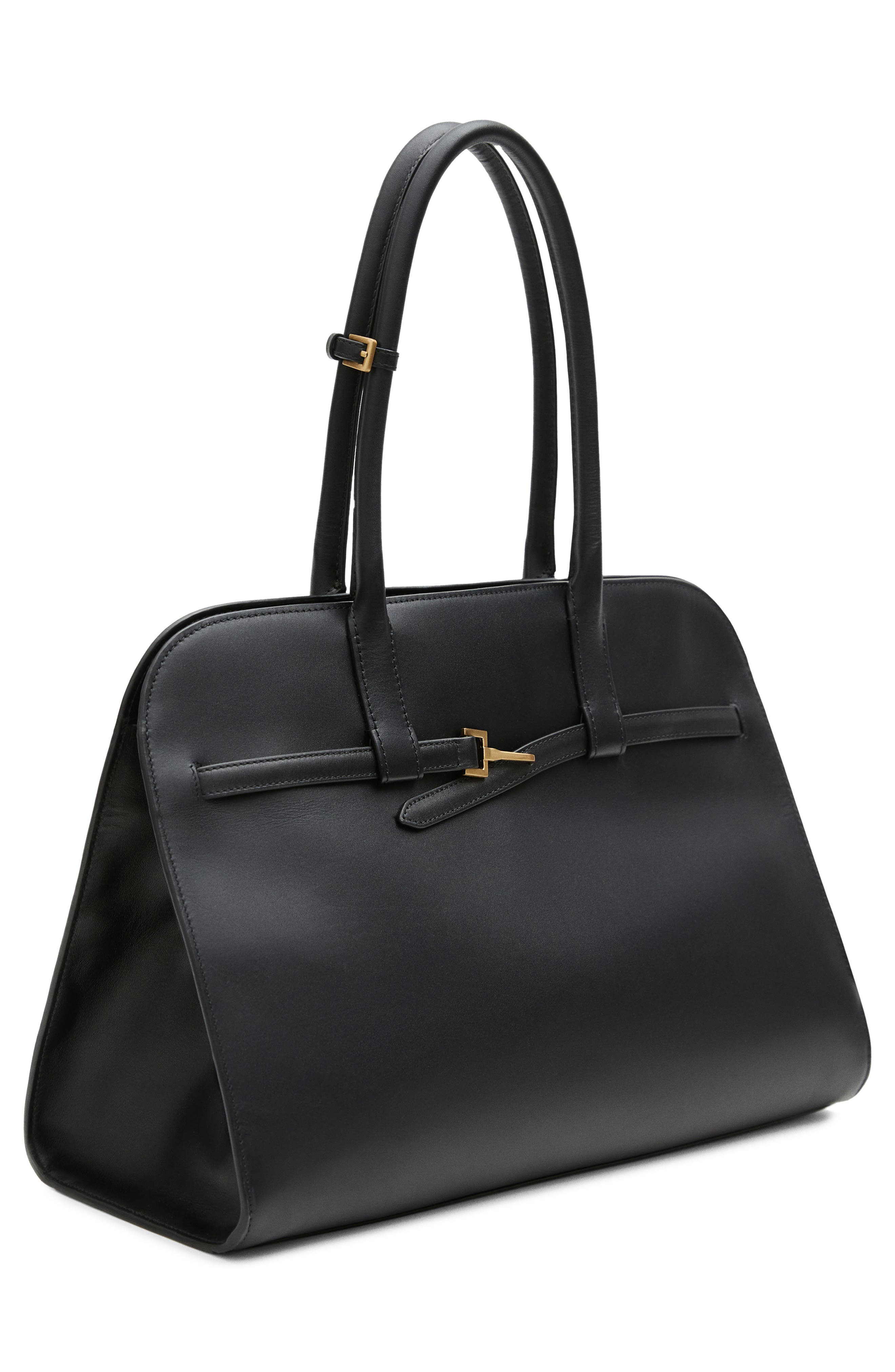 MANGO Leather Briefcase Bag, Alternate, color, 