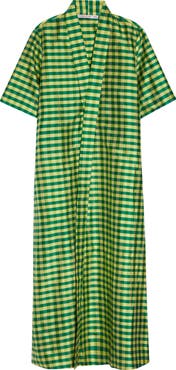 COMING OF AGE Gingham Check Silk Taffeta Tunic