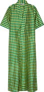 COMING OF AGE Gingham Check Silk Taffeta Tunic