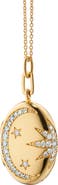 Monica Rich Kosann 18k Gold Sun Moon & Star Diamond Locket Necklace
