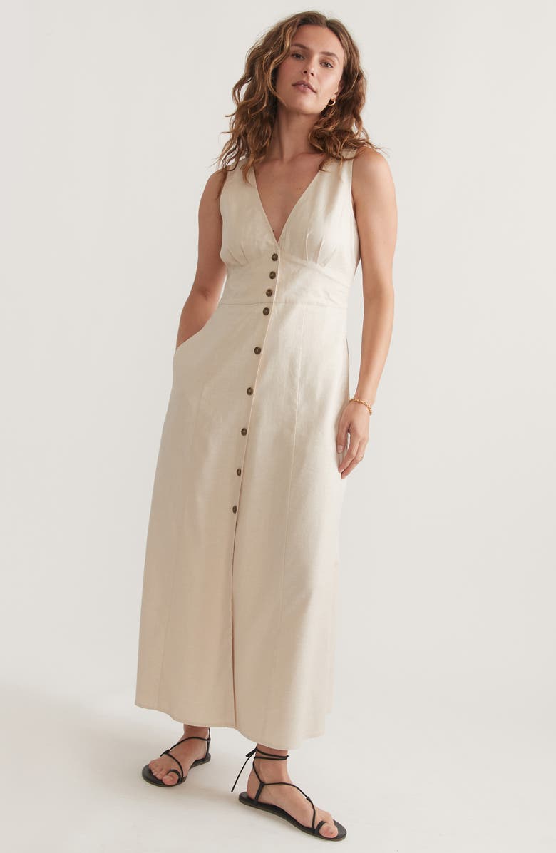 Marine Layer Camila Sleeveless Hemp Blend Maxi Dress, Alternate, color, 